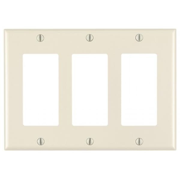 Leviton Leviton Mfg 011-80411-00T Light Almond 3 Gang Decora Wall Plate 011-80411-00T - main